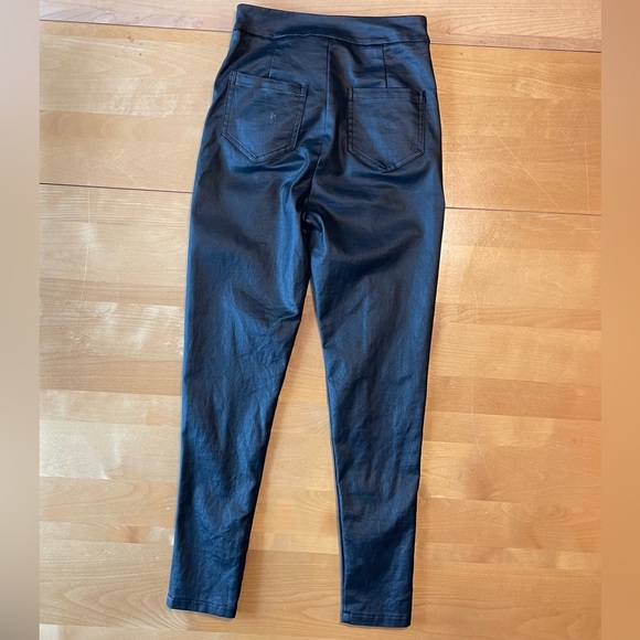 Princess Polly Faux Leather High Waist Split Front Pants Size 2 - Picture 6 of 10
